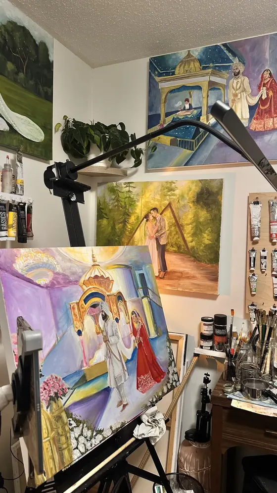 Arthana's painting studio in Kamloops, BC